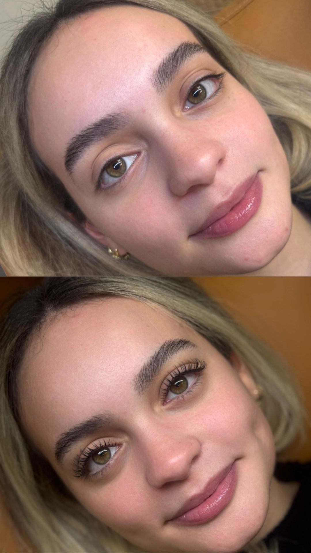 Brow Lamination — before and after by Sisters Lashes Studio