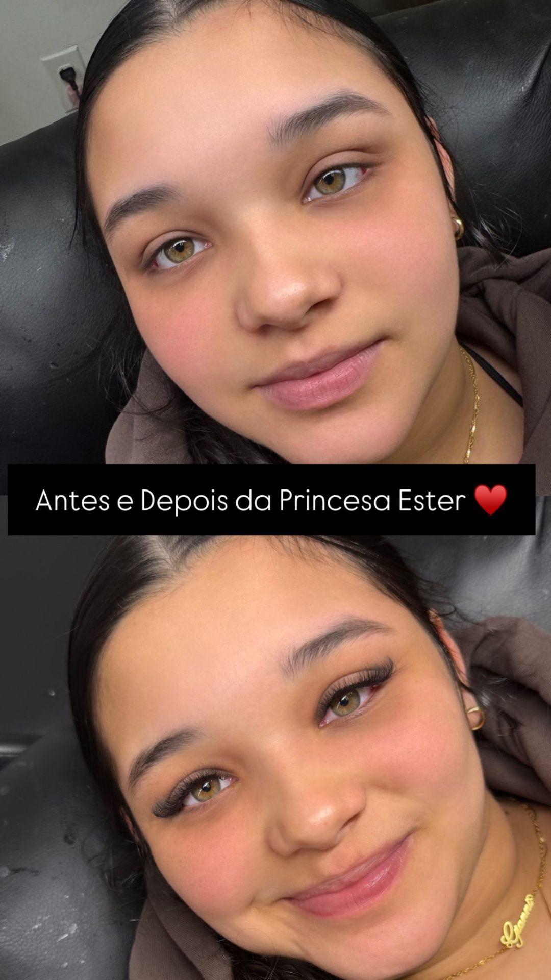 Hybrid Volume — before and after by Sisters Lashes Studio
